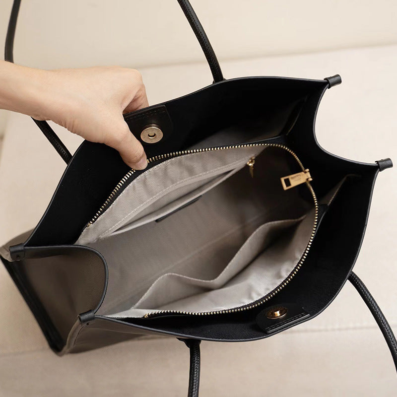 Sac en cuir véritable de grande capacité